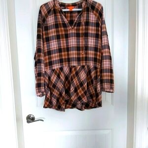 NEW_JOE FRESH PLAID*PRAIRIE *TUNIC/ DRESS/B2B